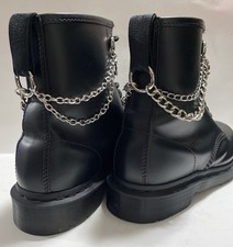 Dainty Silver Boot Chains Set with Tiny Rose Charms On Clasps / Dr Martens