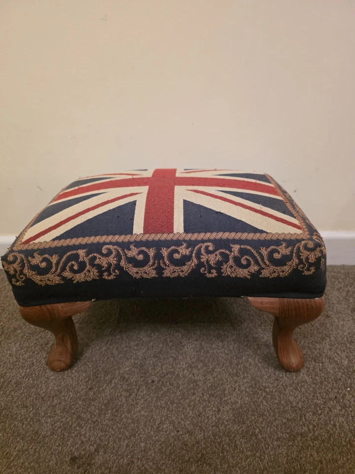 Hermoso tapiz tejido Union Jack reposapiés vintage a medida Reino Unido Foto 4 de 4