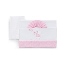 Italbaby Pink 100 Cotton BEAR Pram Sheet Set 3pcs