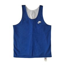 Vtg 90s Y2K Nike Basketball Reversible Tank Men M Blue White Swoosh Jersey Shirt