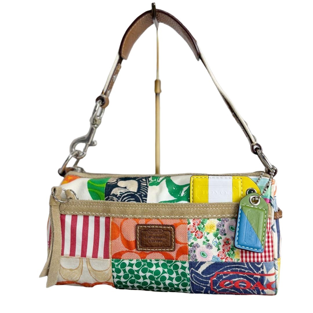 COACH Multicolor Signature Patchwork Shoulder Bag… - image 1