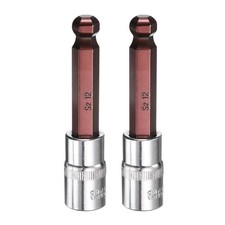 2pcs 12mm Ball End Hex Bit Socket 12 Square Drive Metric Extension Impact Bit