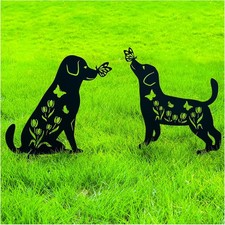Dog Metal Decorative Garden Stakes Labrador Dog Gifts for /Men Animal Silhoue...