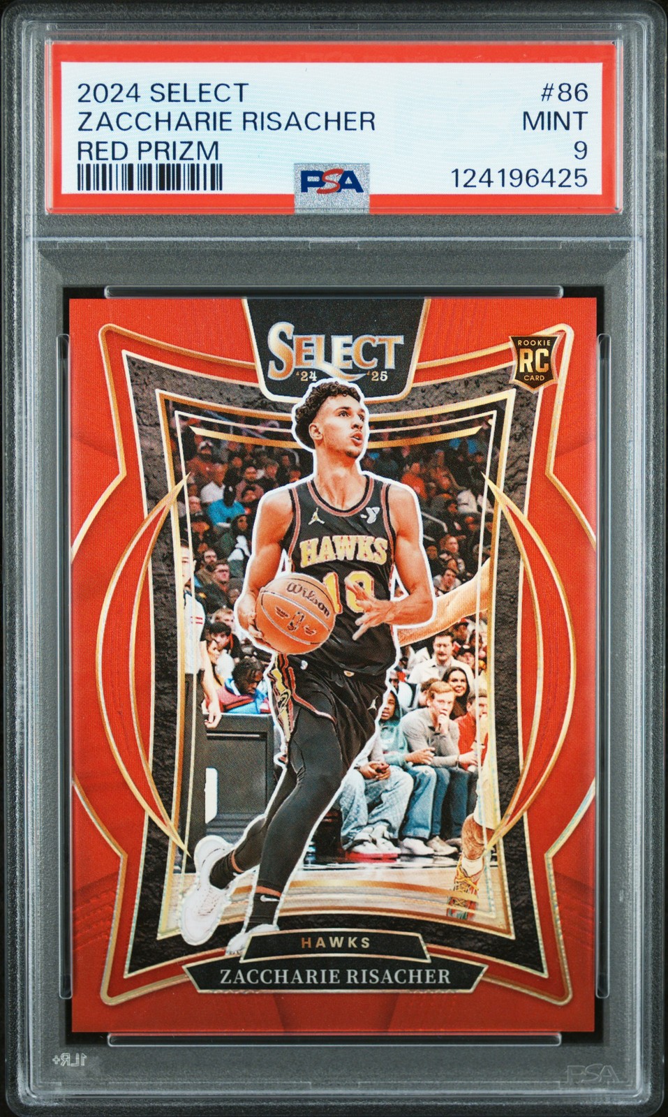 2024 PANINI SELECT RED PRIZM #86 ZACCHARIE RISACHER 16/199 PSA 9