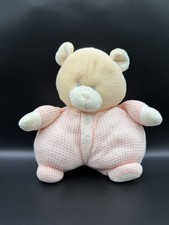 Eden Toys TEDDY BEAR Thermal Waffle Weave Pink Baby Lovey Plush 8" Vintage
