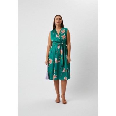 NWT Marina Rinaldi Dora Floral Green Dress Sleeveless Plus sz US 20 Tropical