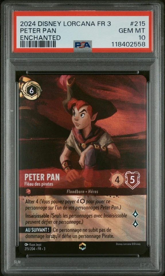 🇫🇷 PETER PAN PSA 10 - ENCHANTÉE 215/203 FR CHAPITRE 3 Lorcana Disney 🇫🇷 - Photo 2/3