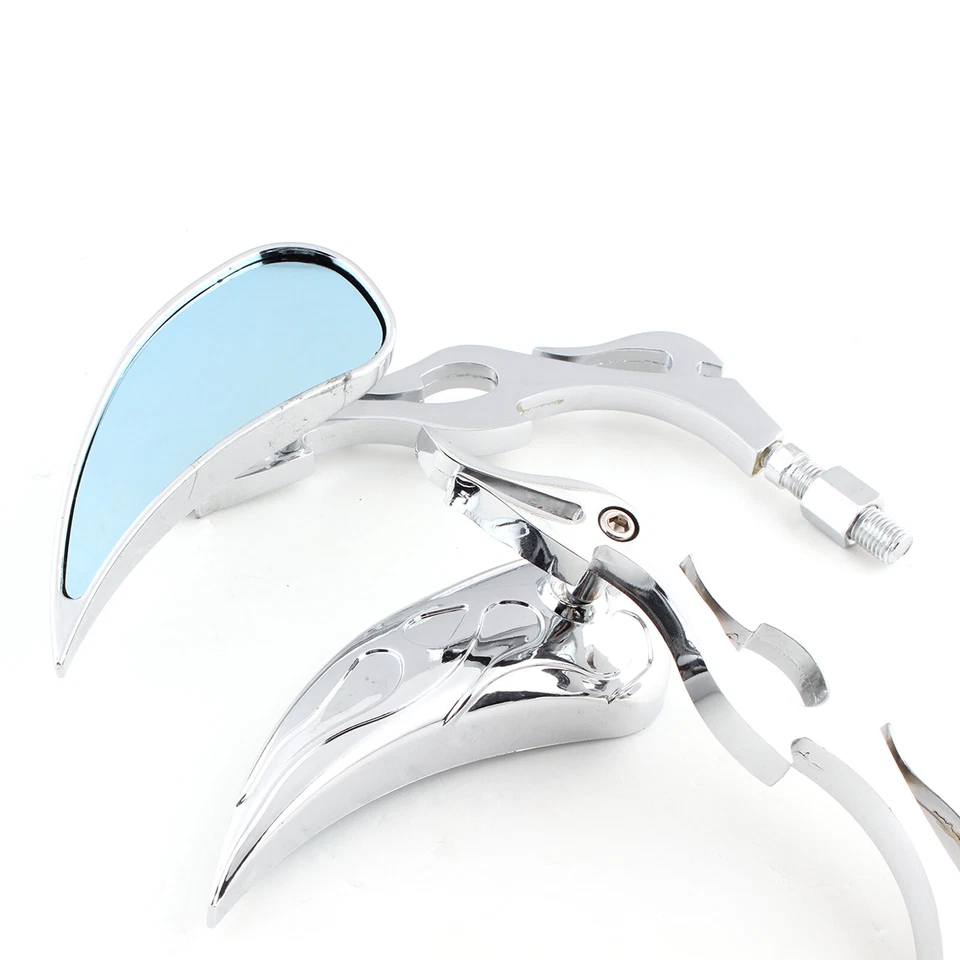 US Teardrop Motorcycle Rearview Mirrors For 2004 2005 2006 2007 Big Dog Chopper - Image 4 of 4