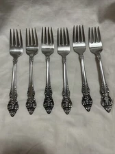 Oneida CHERBOURG Community Stainless Glossy Flatware Salad Forks Set of 6