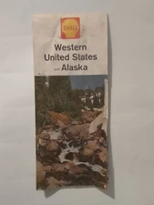 Vintage Shell Western US Alaska 1962 Road Map Gas Oil