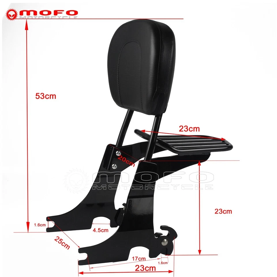 Respaldo Sissy Bar desmontable para Harley Davidson Sportster XL1200 883 1994-2003 Foto 3 de 4