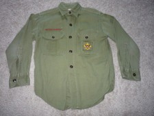 BOY SCOUTS OF AMERICA LONG SLEEVE SHIRT--SZ YOUTH MED--COLLAR--POCKETS