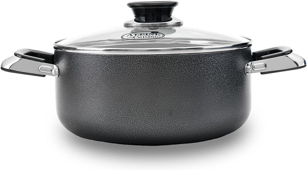Alpine Cuisine Non-stick Stock Pot Tempered Glass Lid