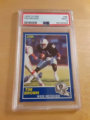 1989 Score #86 TIM BROWN Los Angeles Raiders ROOKIE Football Card, HOF ...