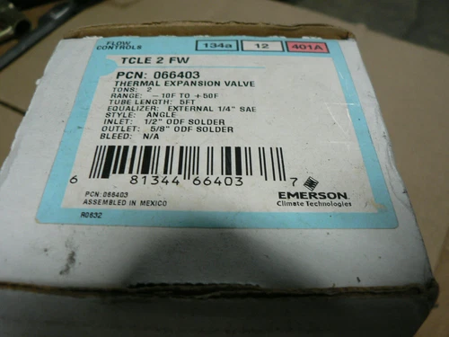 EMERSON EXPANSION VALVE TCLE 2 FW P/N 156-015