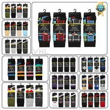 Mens Suit Socks Office Work 100% Cotton Formal Dress Wear 12 Pairs Socks UK 6-11