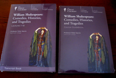 Great Courses William Shakespeare - Comedies - DVDs +Guide Book+ Transcript Book