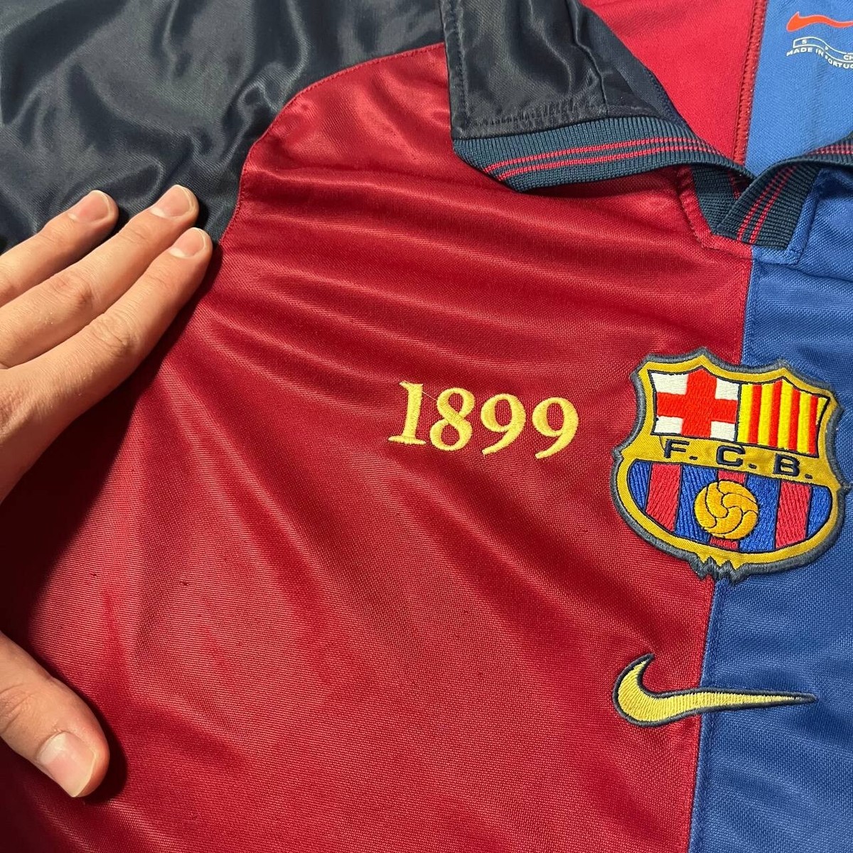 Nike FC Barcelona Lサイズ 1999 100thオリジナル Nike FC Barcelona 1999/00 Home Soccer Jersey 100th Vintage