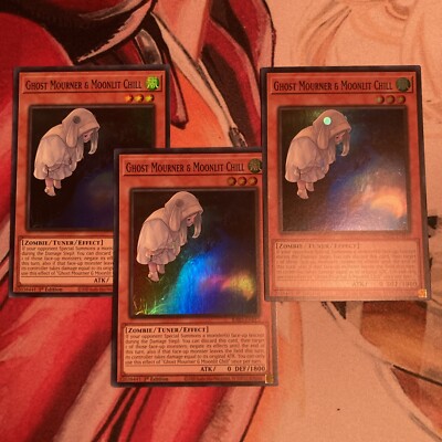 Yugioh 3x Ghost Mourner & Moonlit Chill RA02-EN015 Super Rare 1st Ed NM Playset