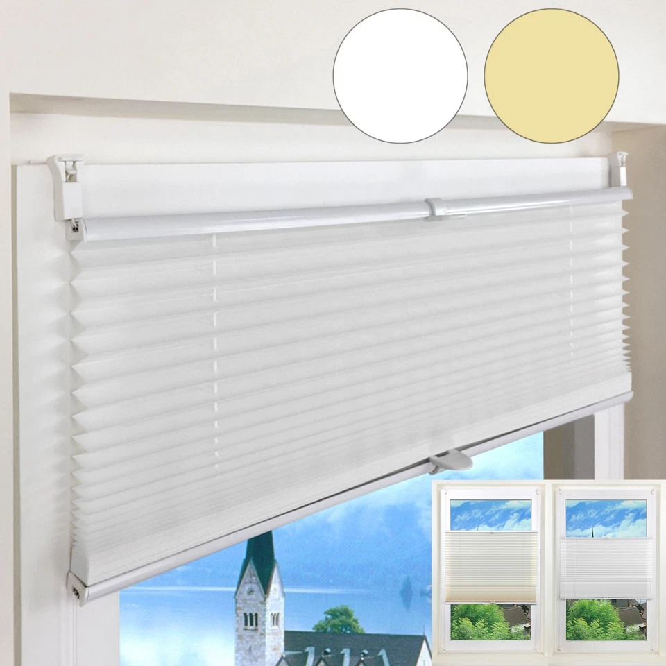 Klemm Plissee ohne Bohren Faltrollo Jalousie Rollo Fertigplissee  Fix Fenste - Bild 2 von 3