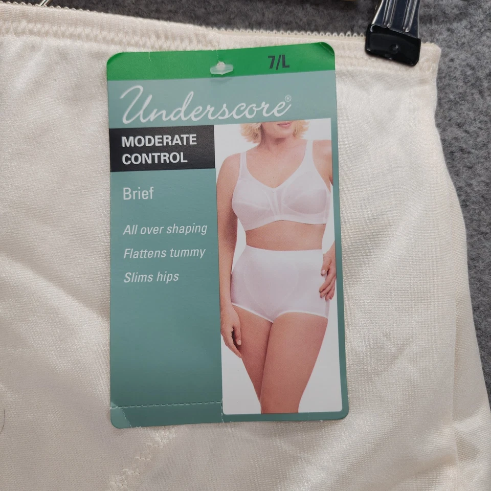 Bragas de nailon Underscore para mujer 7 L calzoncillo de control moderado marfil Foto 3 de 4