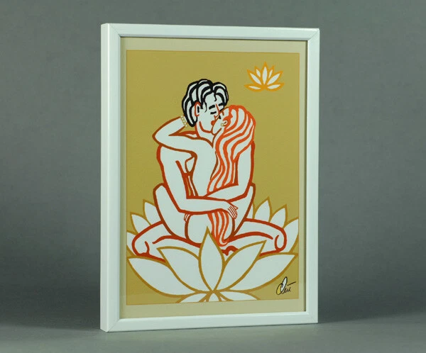 JACQUELINE DITT - Lotus Flower Love - Ess BF ltd.sign.Druck Grafik ger.13x18 cm  - Bild 3 von 3