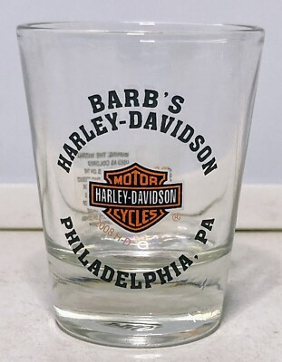 Barb's Harley Davidson Philadelphia Pennsylvania Dealership Shot Glass 2008