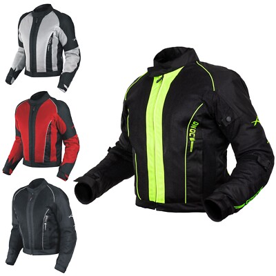 Textiljacke Atmungsaktiv Mesh Durchloechert Motorrad Sport Touring Protektoren