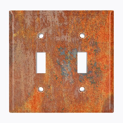 Metal Light Switch Cover Wall Plate Metal Rusted Patina Worn MET001