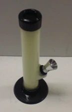 6" ACRYLIC PLASTIC STRAIGHT THUMB CARB WATERPIPE BONG HOOKAH CLEAR WHITE 1"M