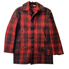 Chippewa Woolen Mills Wool Hunting Red Buffalo Plaid Jacket XL Vintage