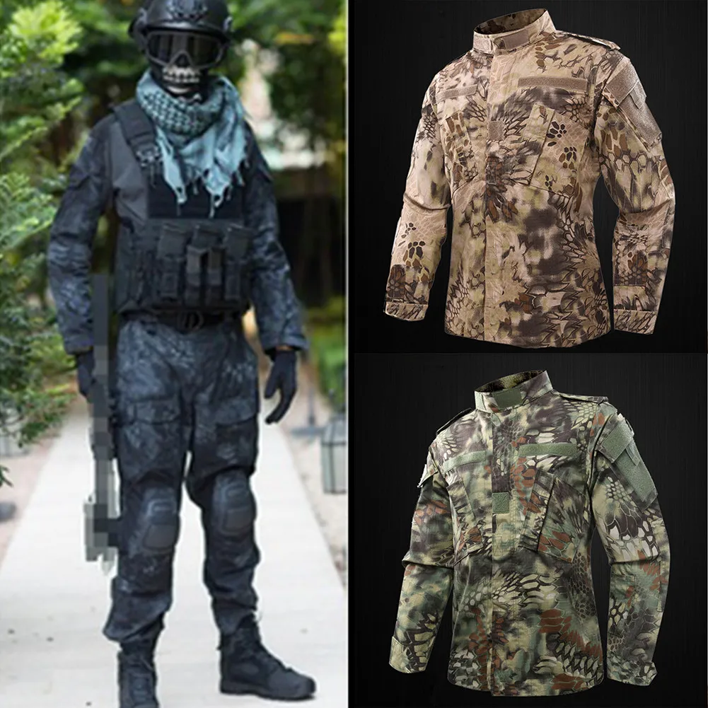 Mens Combat Airsoft Suit Camo Set Jacket -Pants Uniform 3Color | eBay