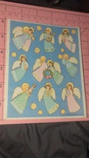 Vintage Hallmark Stickers Christmas Angels 1 sheet 
