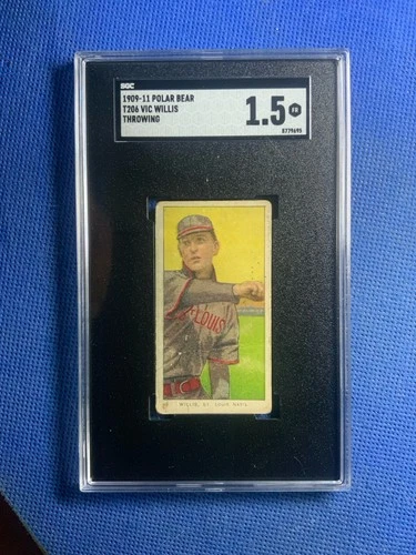 1909-11 T206 Vic Willis Throwing Polar Bear SGC 1.5 HOF