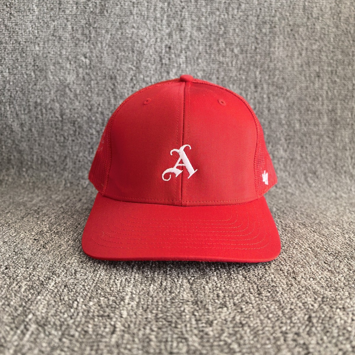 '47 Brand Red Trucker Hat Snapback Mesh Cap Anaheim Angels Logo A Adjustable