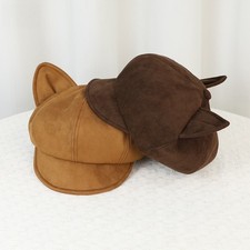 Femme Mignon Cat-Ear Vendeur de Journaux Bouchon Faux Daim Peintre Bonnet Béret
