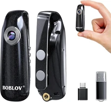 BOBLOV 007 Body Camera 1080P Portable Pocket Tiny Body Cams W/Back Clip 64/128GB