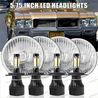 For Buick GS 455 1970-1972 Round 4pcs 5-3/4 5.75''inch LED Headlights Beam