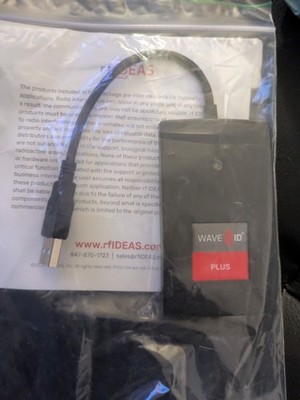 RFIDeas Wave ID Plus RFID Proximity Badge Card Reader RDR-80081AKU USB POS
