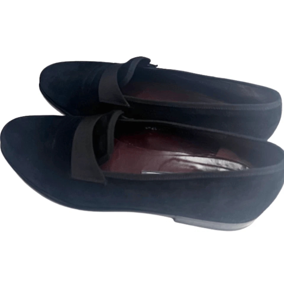 Salvatore Ferragamo Men's Suede Grosgrain Trim Dress Loafers Black Size 10.5 - Image 2 of 4