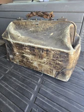 Antique Leather Doctor's Bag Physician's Medical Bag circa 1930s