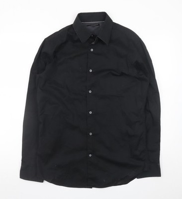 Banana Republic Herren schwarz Slim Fit Langarm Hemd M