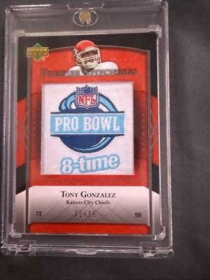 2007 UD Premier - Stitchings Tony Gonzalez #PS-51 Draft/Team Logos Bronze /40