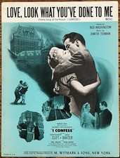 ALFRED HITCHCOCK film I CONFESS w/ MONTGOMERY CLIFT sheet music DIMITRI TIOMKIN