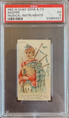 BAGPIPE 1888 N82 W. Duke Sons & Co. MUSICAL INSTRUMENTS PSA 5 EX