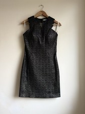 Versace Collection Black Metallic Stretch Mini Dress Size 44 / UK 12 Party