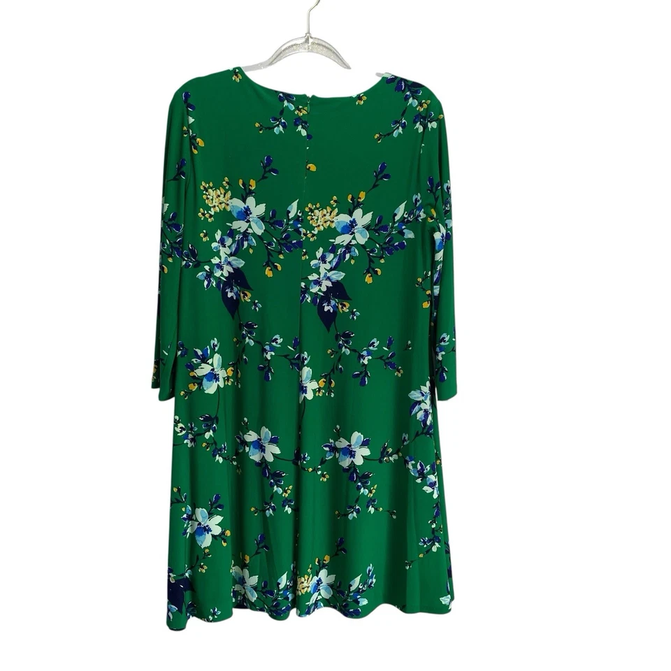 Vestido recto Ralph Lauren verde floral tejido líquido para mujer 12 Resortware fiesta Foto 3 de 4