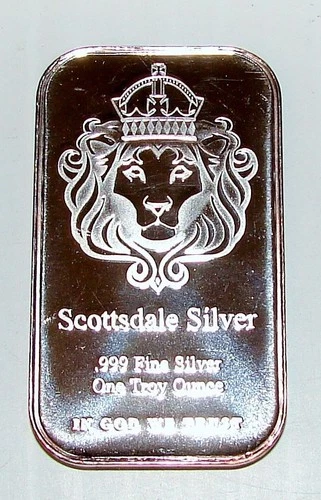 Scottsdale Silver Bar 1 OZ Troy Ounce .999 Bullion A