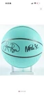 Magic Johnson/Larry Bird Autographed Tiffany Spaulding Basketball