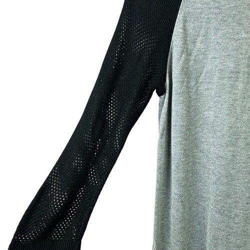 Rag and Bone Mesh Sleeve Gray Sweater Women Sz M - Picture 3 of 5